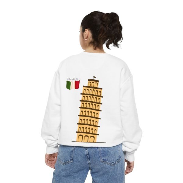 Unisex Garment-Dyed Sweatshirt with Pisa Tower & Italian Flag | Cozy & Stylish - Image 5