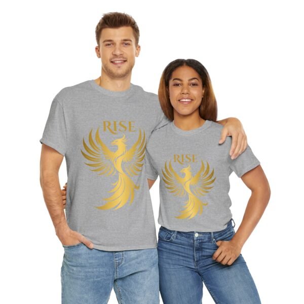 Phoenix Rise Unisex Heavy Cotton T-Shirt – Gold Phoenix Graphic Tee - Image 15