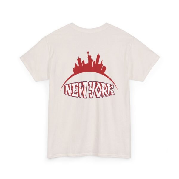 New York City Skyline T-Shirt – Bold Red NY Graphic & Script - Image 9