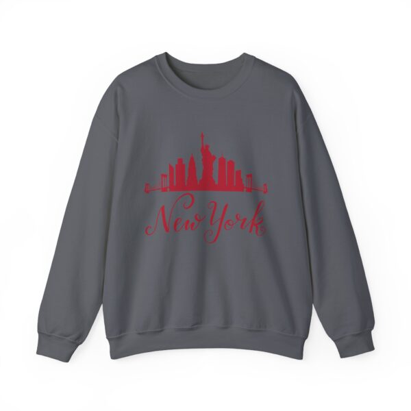 New York Unisex Crewneck Sweatshirt – Bold Red Graphic & Cozy Comfort - Image 20