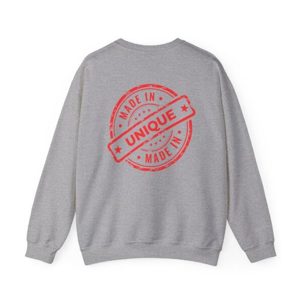 Made in Unique Red Stamp Crewneck Sweatshirt | Unisex Heavy Blend - Image 10