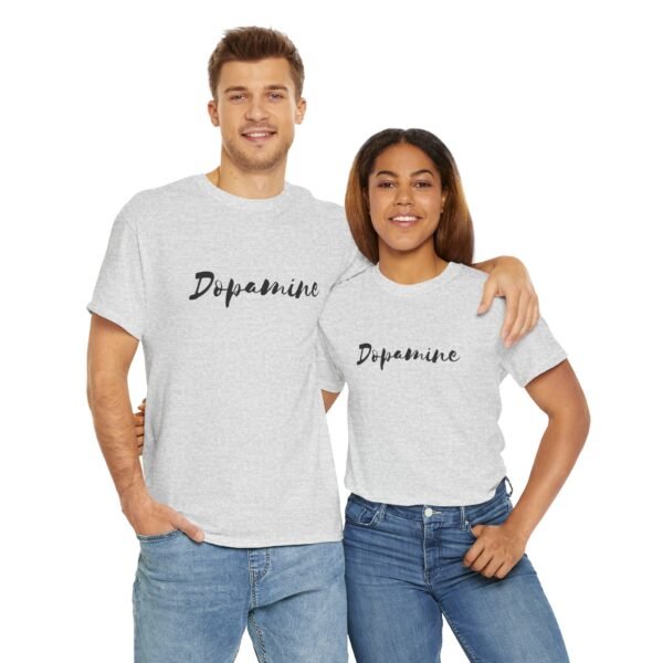 Unisex Heavy Cotton T-Shirt with Black Script "Dopamine" Print – Trendy & Durable - Image 7