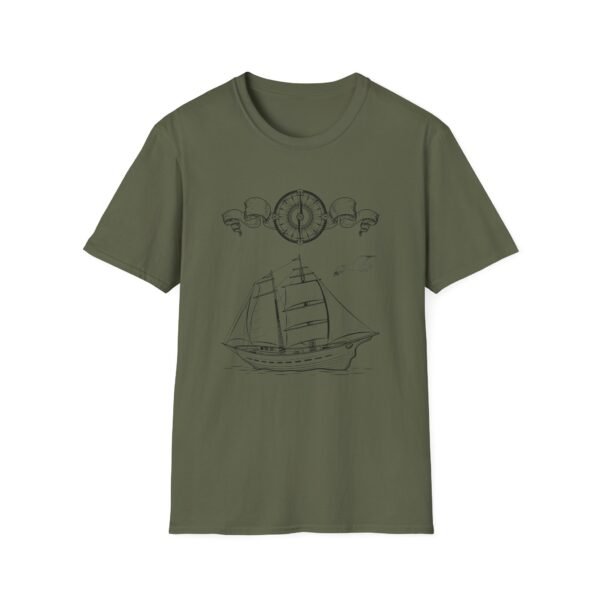 Unisex Soft-Style T-Shirt with Ship and Compass Graphic – 100% Cotton, Comfortable & Durable - Image 14