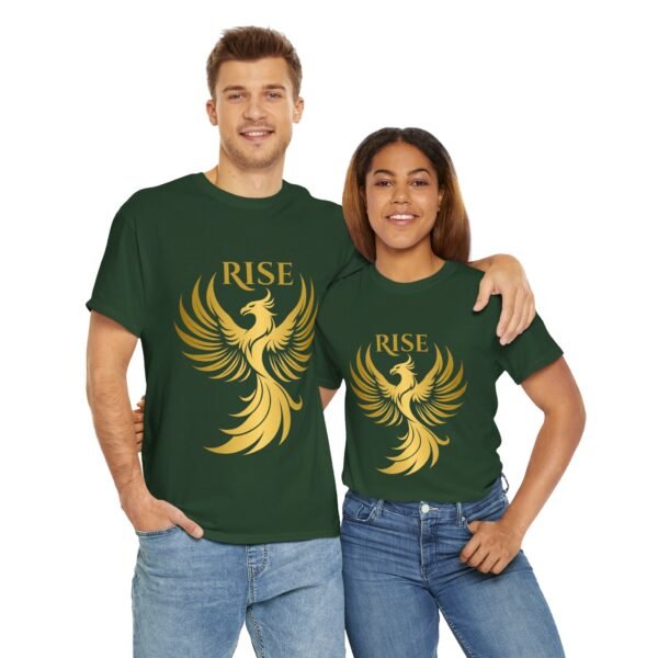 Phoenix Rise Unisex Heavy Cotton T-Shirt – Gold Phoenix Graphic Tee - Image 31