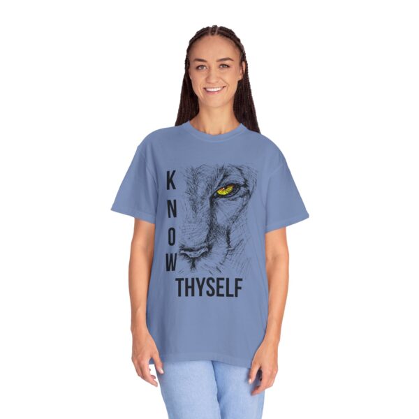 "Know Thyself" Lion Graphic T-Shirt – Comfort Colors 1717, 100% Cotton, Garment-Dyed, Relaxed Fit - Image 30