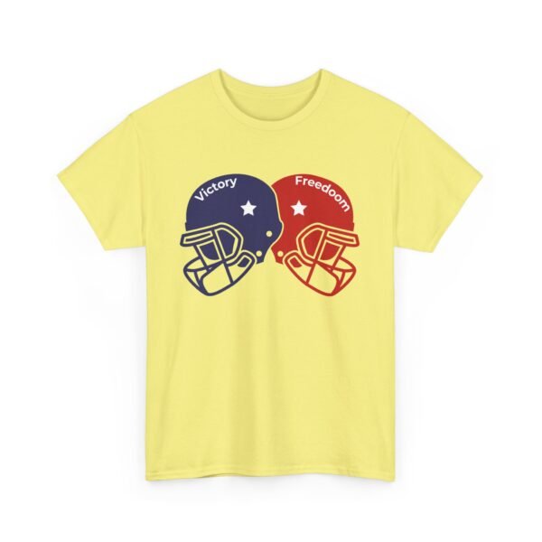 Unisex Heavy Cotton Tee – Bold Dual Helmet Design | Victory & Freedom Graphic T-Shirt - Image 16