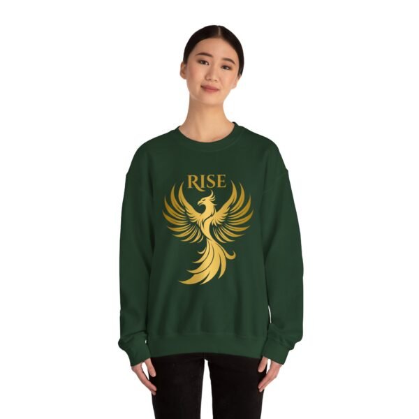 Phoenix Rise Unisex Heavy Blend™ Crewneck Sweatshirt – Gold Phoenix Graphic - Image 4