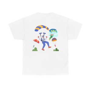 Skydiver Graphic Unisex Heavy Cotton T-Shirt – Bold Back Design