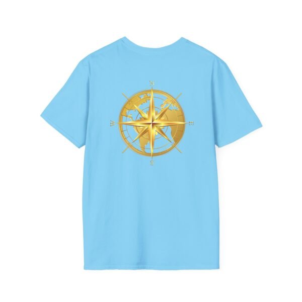 Unisex Soft-Style T-Shirt with Gold World & Compass Graphic – 100% Cotton, Comfortable & Durable - Image 15