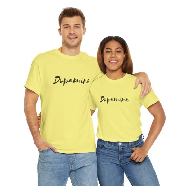 Unisex Heavy Cotton T-Shirt with Black Script "Dopamine" Print – Trendy & Durable - Image 14