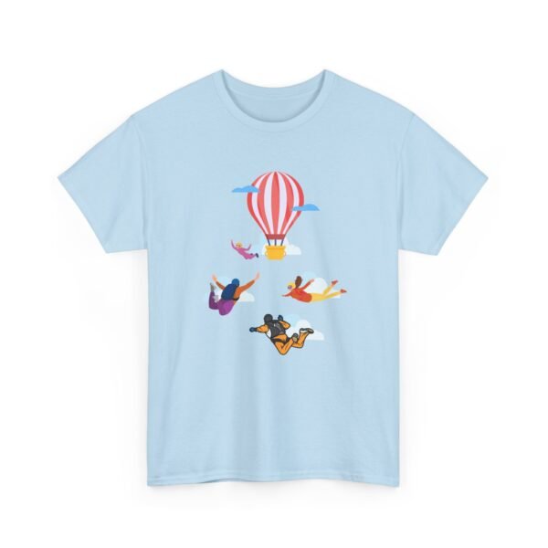 Unisex Heavy Cotton Tee – Skydiver & Hot Air Balloon Graphic | Bold Adventure-Inspired T-Shirt - Image 30