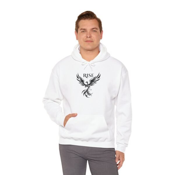 Phoenix 'Rise' Heavy Blend Hooded Sweatshirt - Unisex Motivational Hoodie with Phoenix Graphic - Image 6