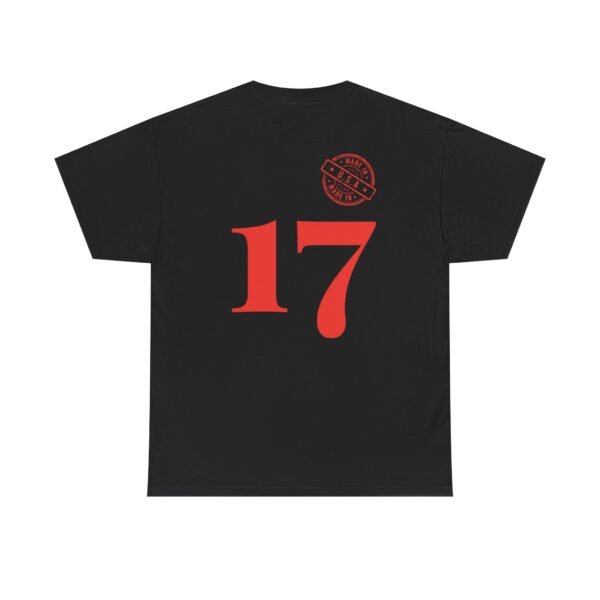 Unisex Heavy Cotton T-Shirt with Bold "17" & Made in America Design | Classic & Durable - Image 7