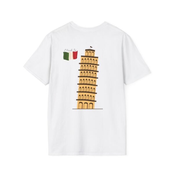 Unisex Soft-Style T-Shirt with Pisa Tower & Italian Flag | Lightweight & Stylish