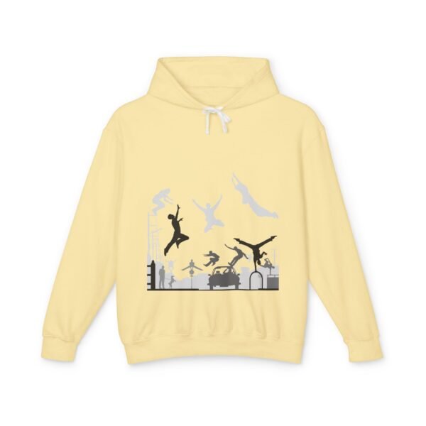 Unisex Lightweight Hooded Sweatshirt with Parkour Graphic Back Print – Extreme Sports & Urban Adventure Style - Image 17