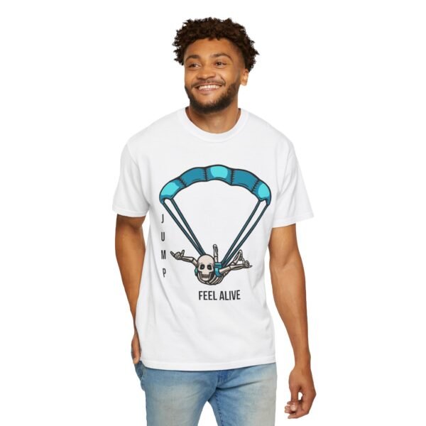 Unisex Garment-Dyed T-shirt with Skydiver Graphic Front Print – Extreme Sports & Adrenaline Style - Image 5