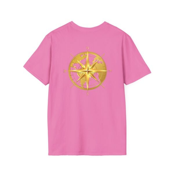 Unisex Soft-Style T-Shirt with Gold World & Compass Graphic – 100% Cotton, Comfortable & Durable - Image 24